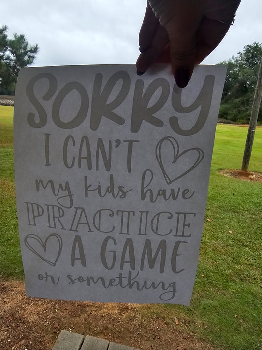 Sorry can't