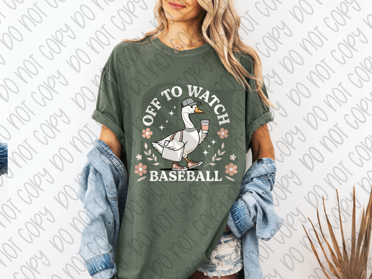 Off to Watch Baseball Goose