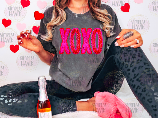 Faux Sequin XOXO