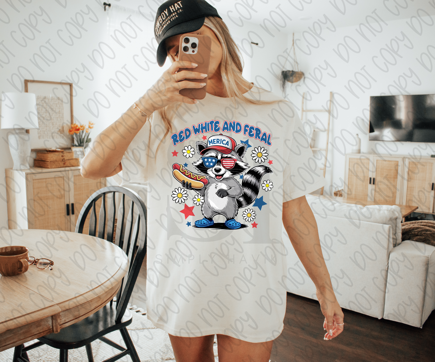 Red White and Feral Raccoon