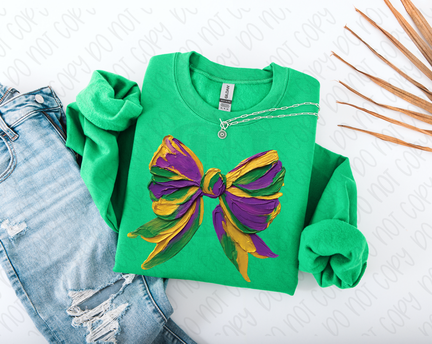 Water Color Mardi Gras Bow