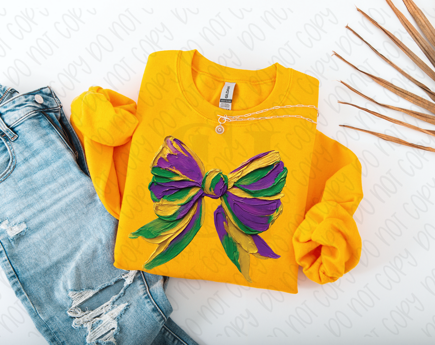Water Color Mardi Gras Bow