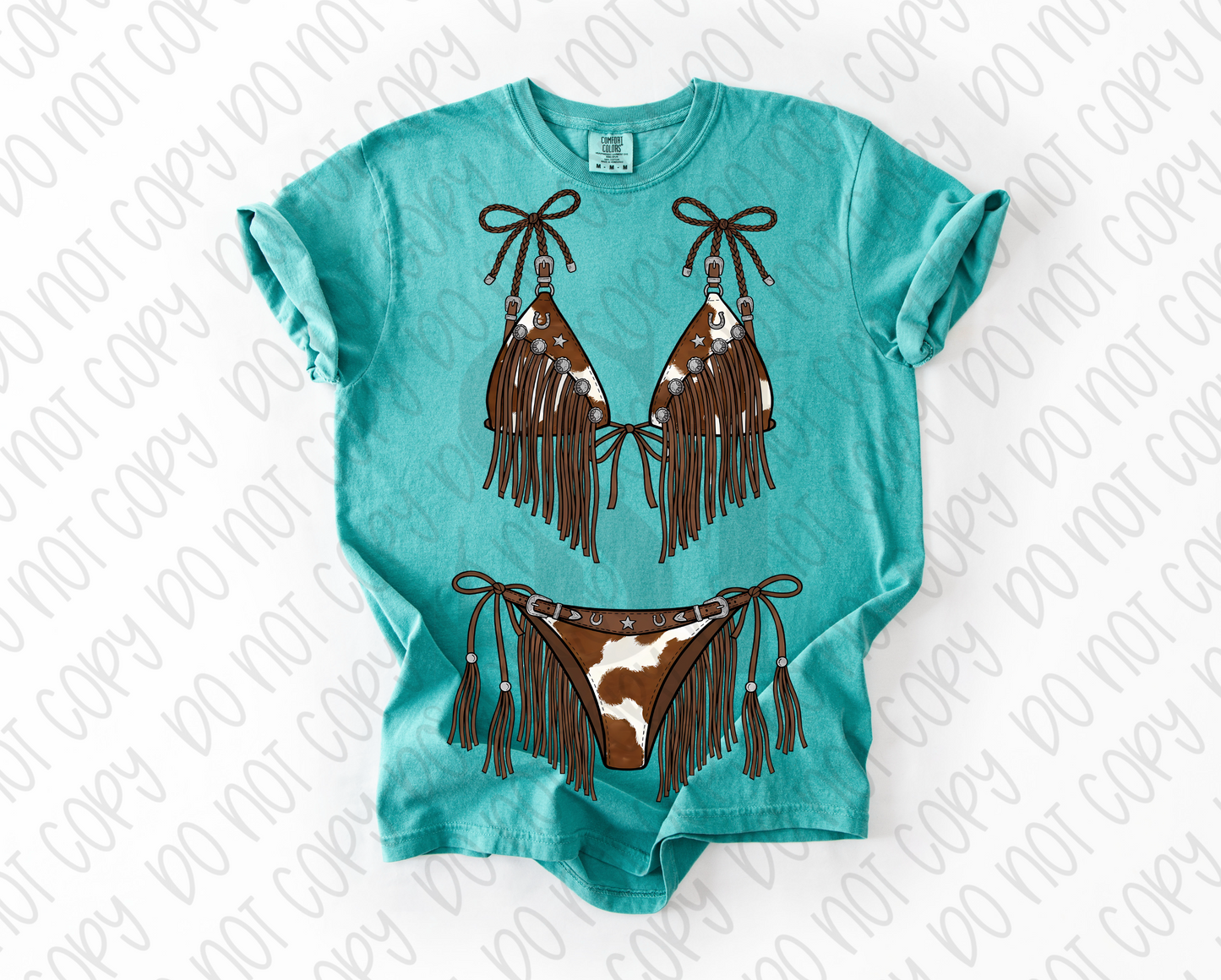 Cow Print Fringe Bikini