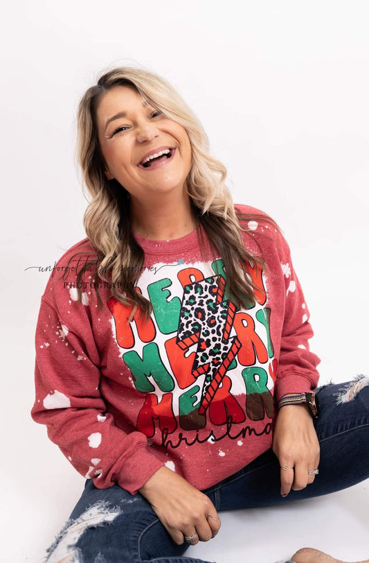 Merry Bleached Sweatshirt
